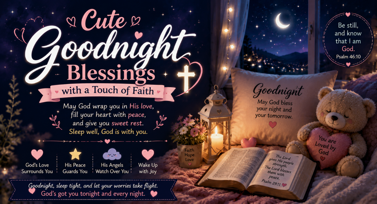 Cute Goodnight Blessings with a Touch of Faith