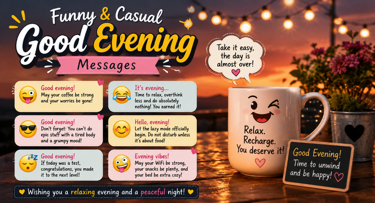 Funny & Casual Good Evening Messages