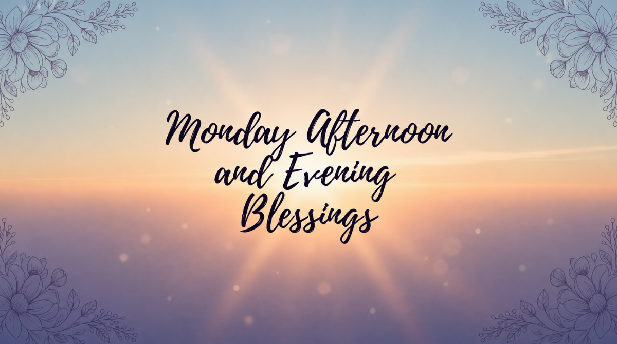 Monday Afternoon and Evening Blessings