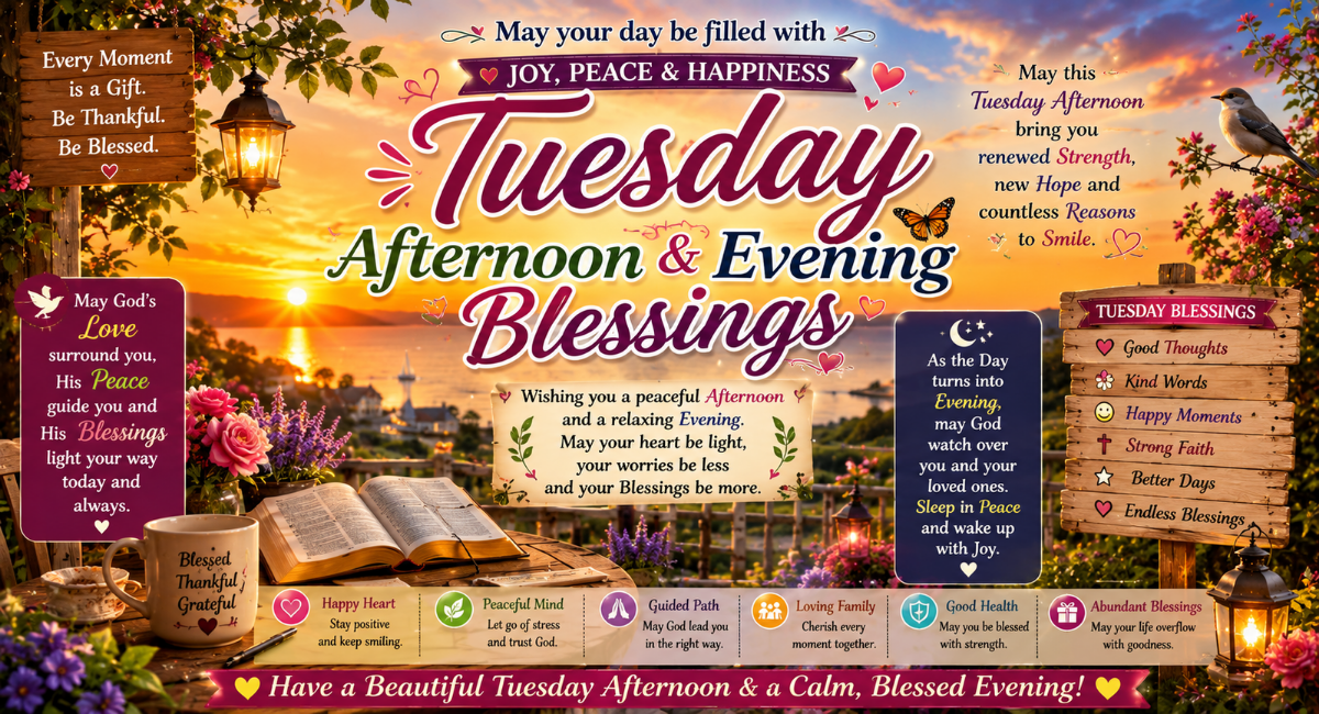 Tuesday Afternoon and Evening Blessings