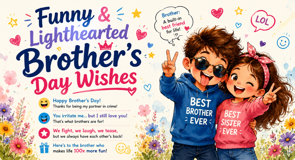 Funny & Lighthearted Brother's Day Wishes