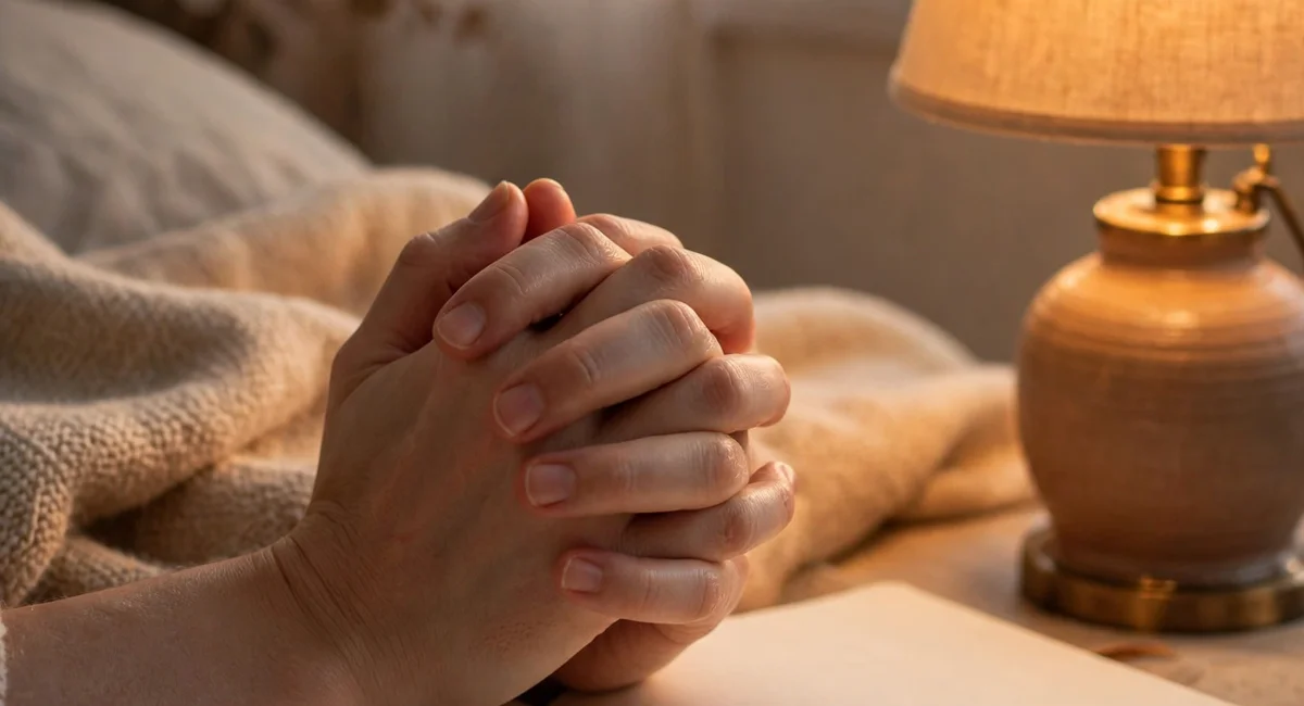 Congratulations wishes for new job — hands folded in prayer for success