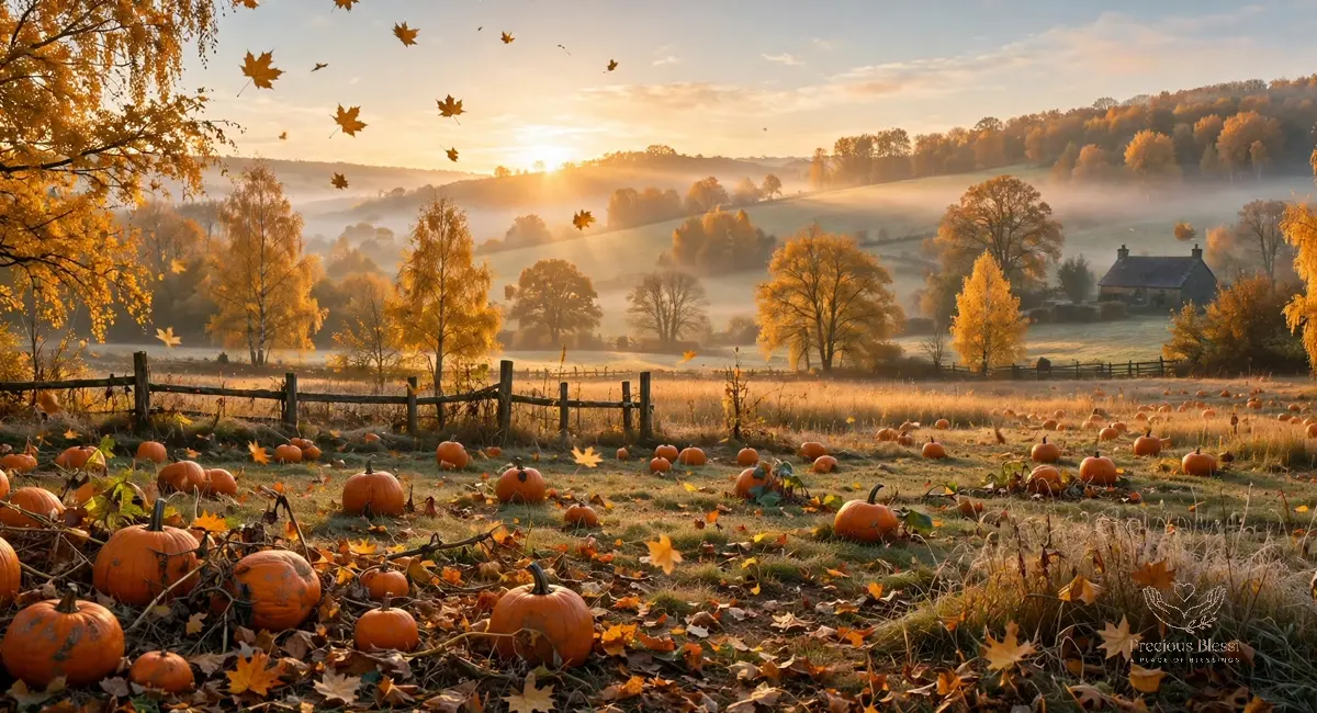 Thanksgiving quotes for family — an inspirational autumn sunset over a family home at Thanksgiving