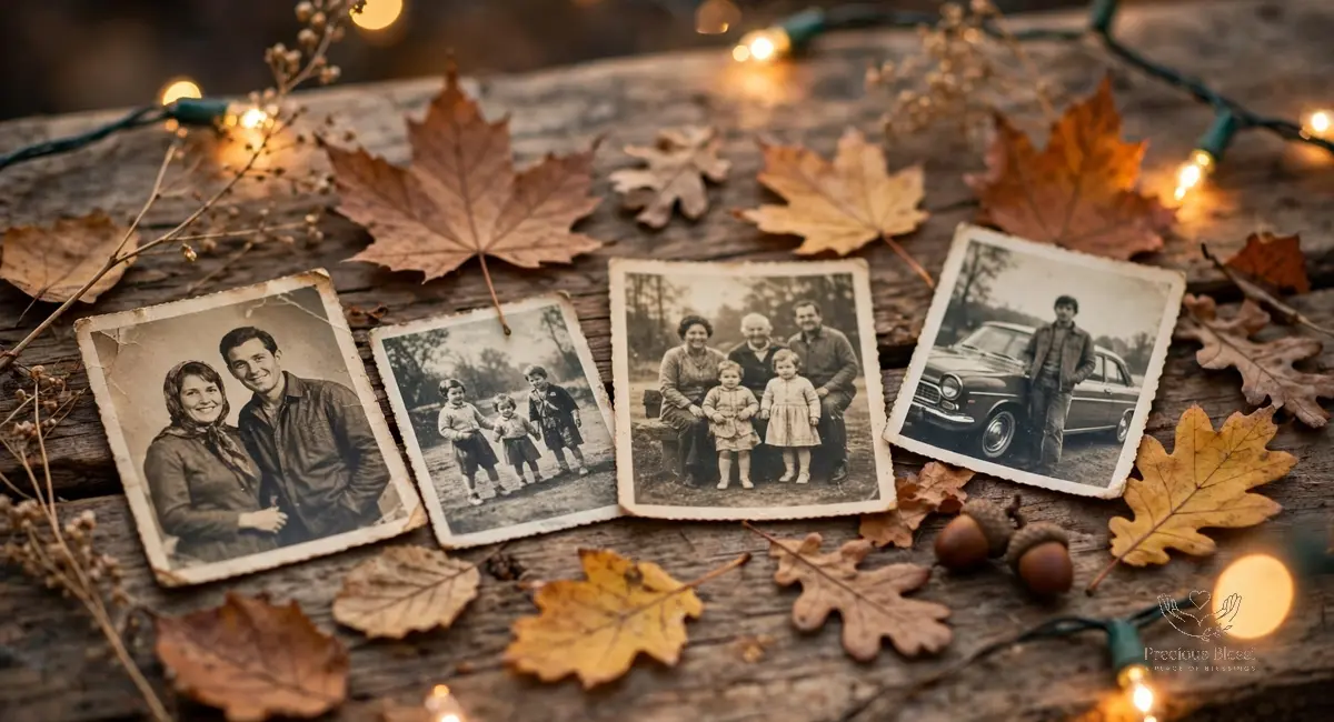 Thanksgiving quotes for family — a family sharing stories together by the fireplace